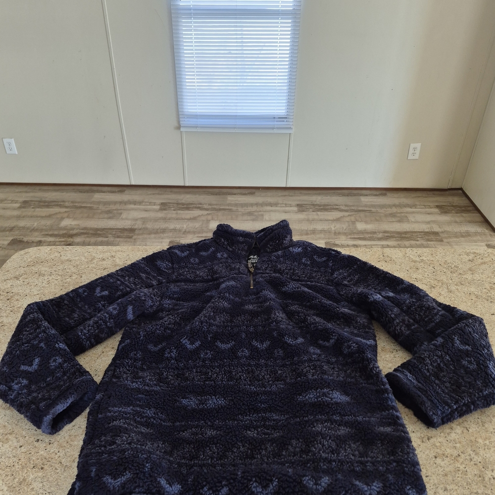 Men's Cozy Zip-Up Sweater in Deep Blue